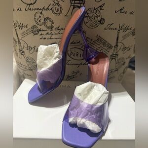 100% authentic Amina Muaddi Lupita PVC sandals Size 38.5 Lilac
